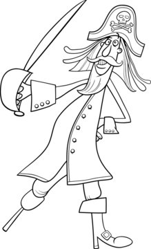 pirate cartoon coloring page