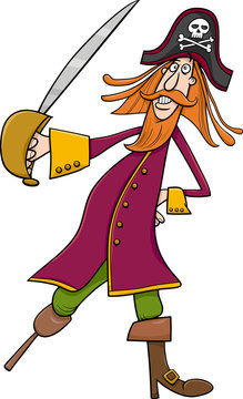 funny pirate cartoon illustration