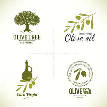 Set of olive labels