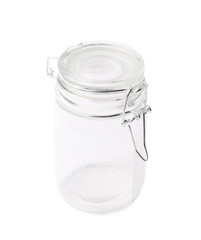 Empty glass jar isolated