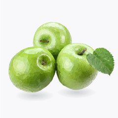Green apples. Vector illustration on a white background, isolated.