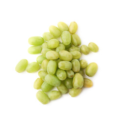 Pile of multiple white grapes isolated