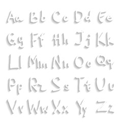handwritten ABC alphabet with leaf