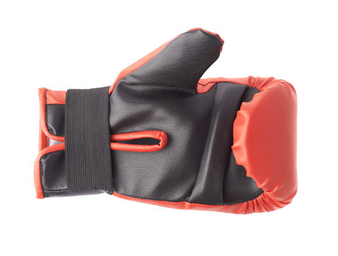 Single red and black boxing glove