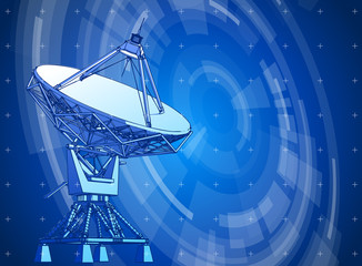 satellite dishes antenna - doppler radar & technology background