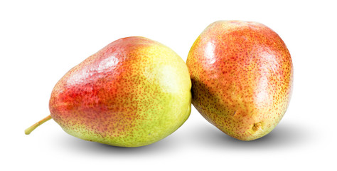 Fresh two pears isolated on white background