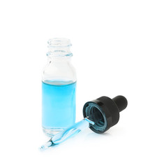 Small bottle with a pipette isolated