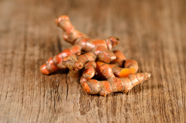 turmeric on wooden background