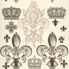 Retro ornamental seamless wallpaper pattern