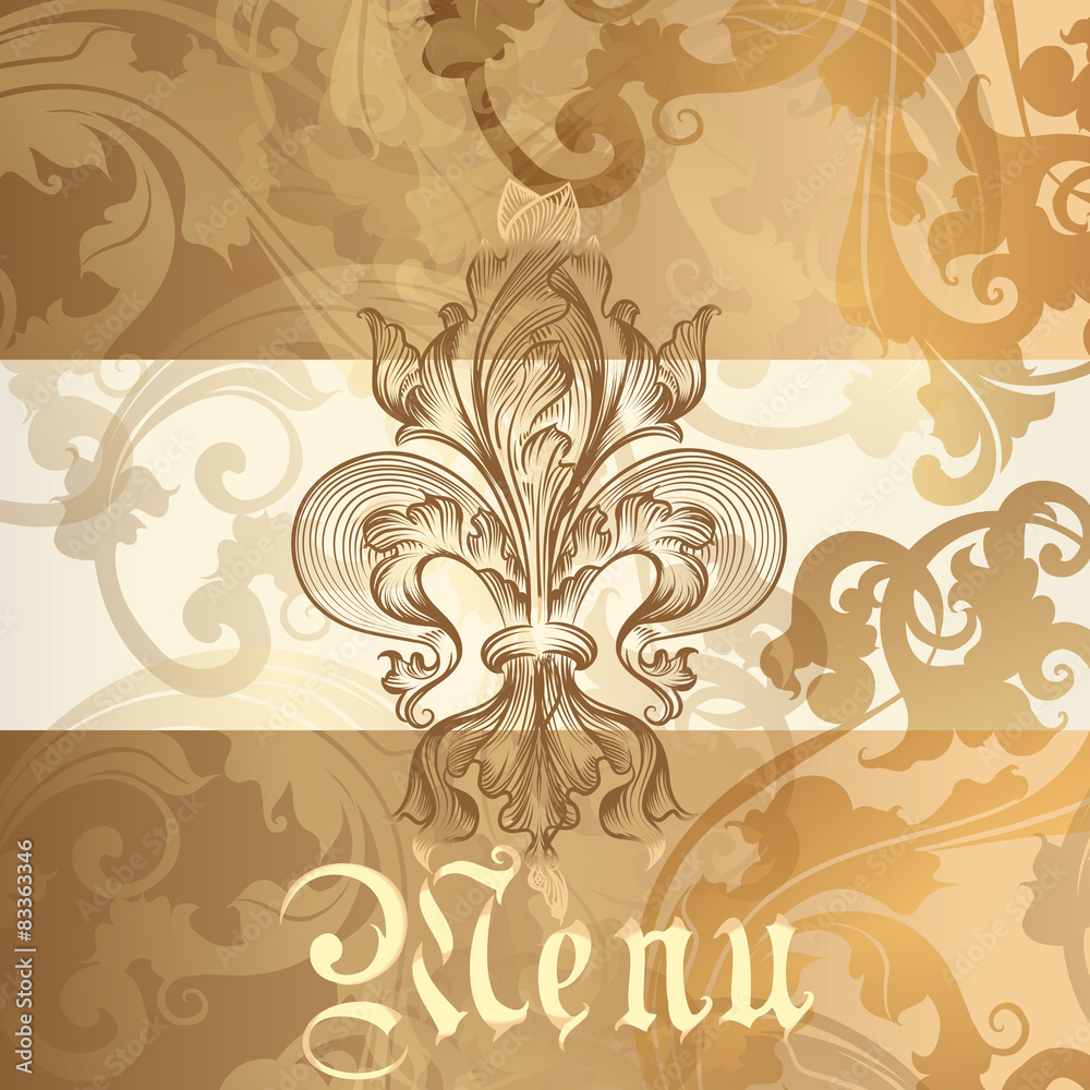 Canvas Prints menu design with heraldic elements