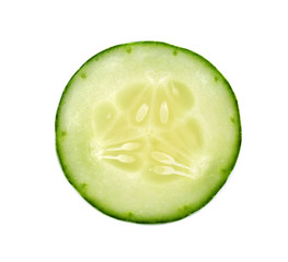 Cucumber and slices isolated over white background