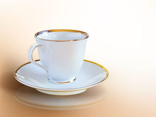 Realistic coffee cup of vector art