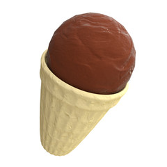 Ice cream  in plasticine or clay style.