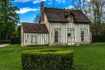 Ancient Half-timbered house in Chantilly Chateau. Oise, Picardie