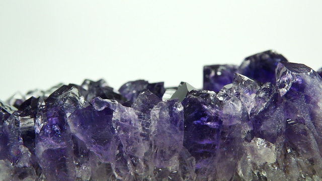 Amethyst semigem geode crystals geological mineral isolated 
