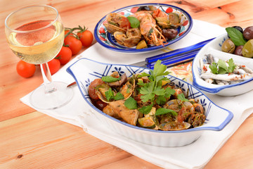 Appetizers and seasoning shellfish crustaceans and fish