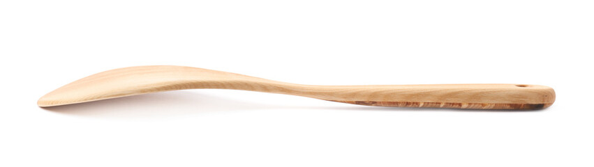 Big cooking wooden spoon ladle isolated