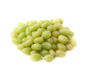 Pile of multiple white grapes isolated