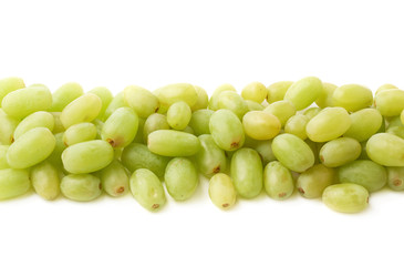 Line made of white grapes isolated