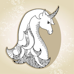 Mythological Unicorn. The series of mythological creatures
