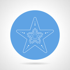 Starfish blue round vector icon