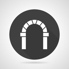 Curved archway black round vector icon