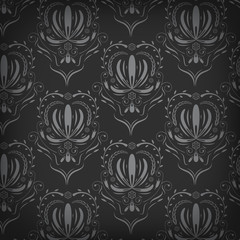 Dark wallpaper with seamless pattern, vector illustration