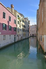 View of a canal in the beautiful city of Venice, Italy