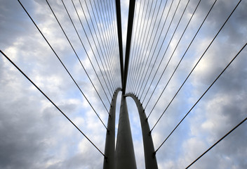 Fototapeta na wymiar Abstract view of a large suspension bridge