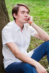 portrait of a young man in the park