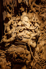 Ganesh carved wood