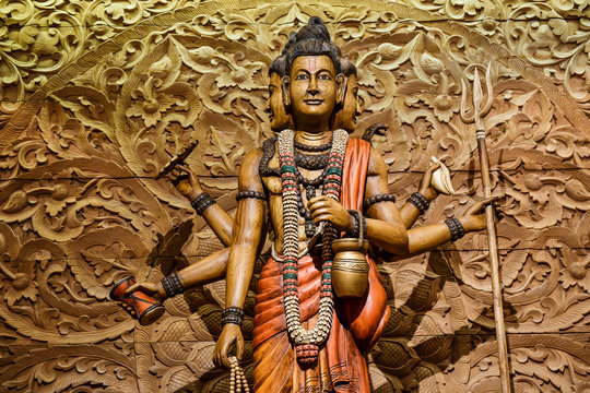 Shiva carved wood