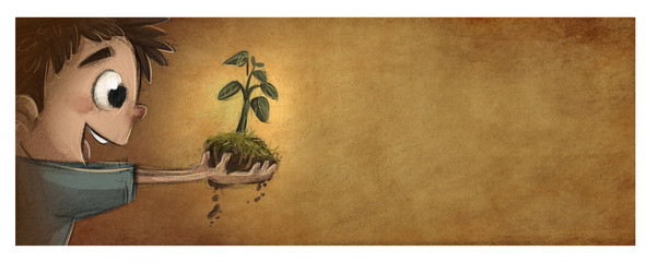 niño sembrando una planta © cirodelia