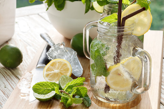lime lemon soda mint rosemary fresh drink summer