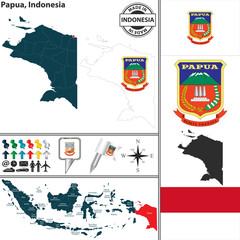 Map of Papua, Indonesia