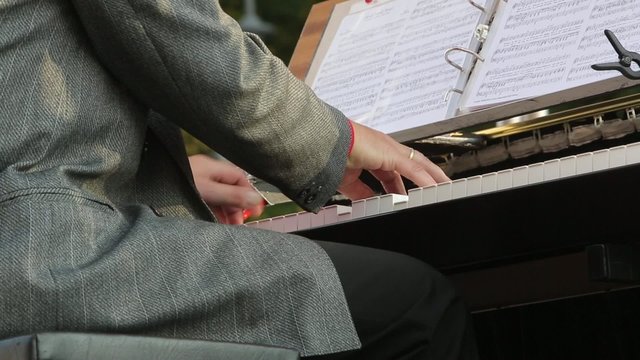 Piano player performing