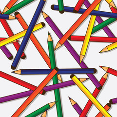 colours pencils vector seamless pattern.