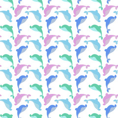seamless background with dolphins