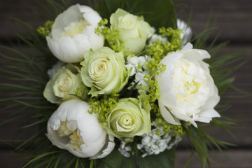 Small bouquet with white roses for bride or bridesmaid