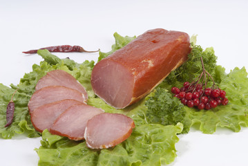 Composition of the smoked meat and vegetables.
