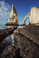 Etretat - Rocks and arch in normandy near the omaha beach  - 83375752