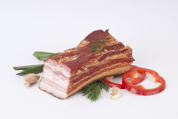 Composition of the smoked meat and vegetables.