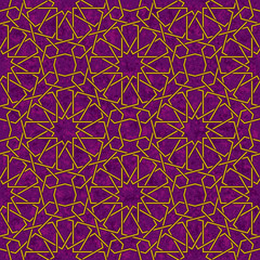 Star Pattern with Grunge Purple Background, Vector 