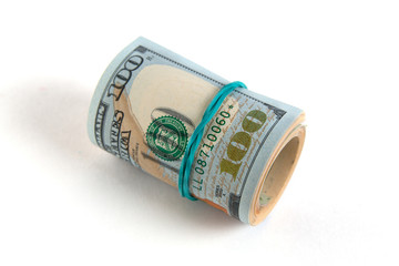 Dollar roll isolated on white background