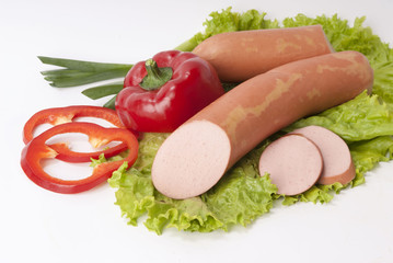 Composition of the sausages and vegetables.