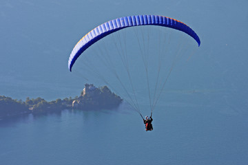 Paraglider above Lake Annecy