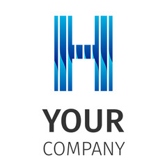 Abstract blue logo H