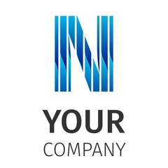 Abstract blue logo N