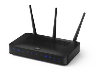 Wireless router isolated on white