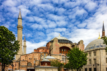Fototapeta na wymiar Hagia Sophia in Istanbul, Turkey - greatest monument of Byzantin